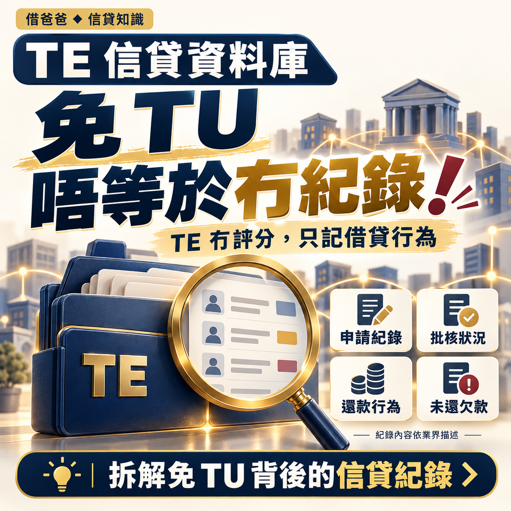 TE 信貸資料庫封面，講解 TU 以外嘅財務公司借貸紀錄