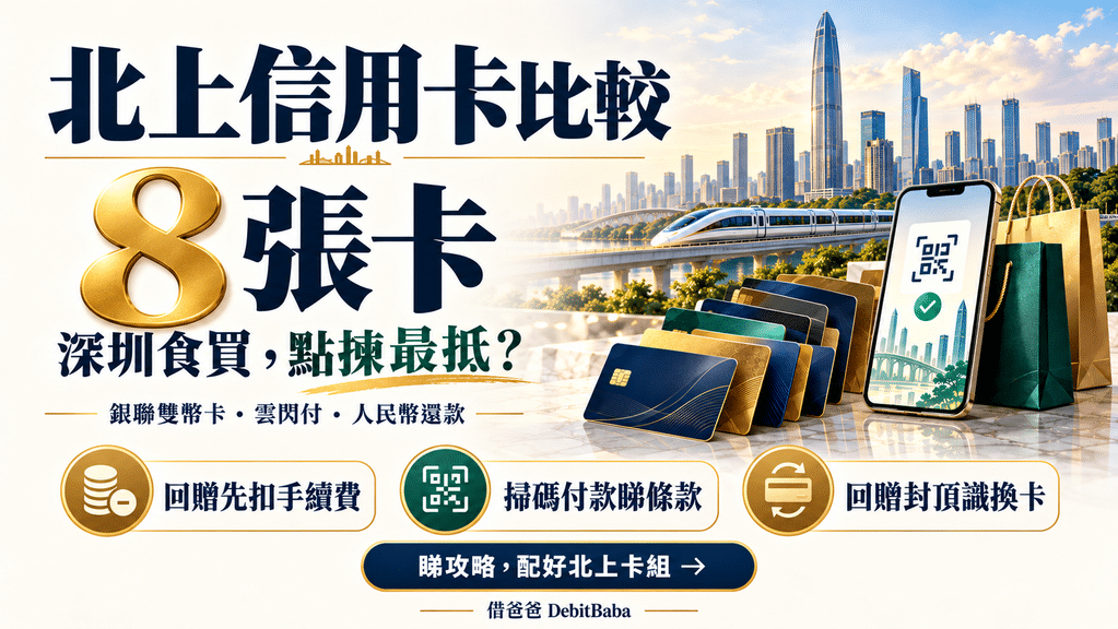 北上信用卡比較封面，深圳天際線配銀聯卡同手機支付
